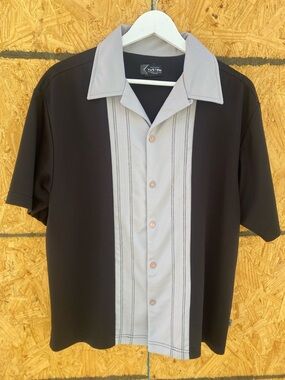 Kustom Men's Short Sleeve Two-Tone Button-Up Shirt GUC S